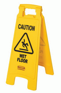 防夾手雙面告示牌-小心地滑