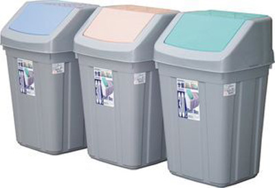 美式附蓋垃圾桶